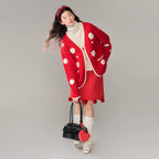 Red Flower Sweater Cardigan