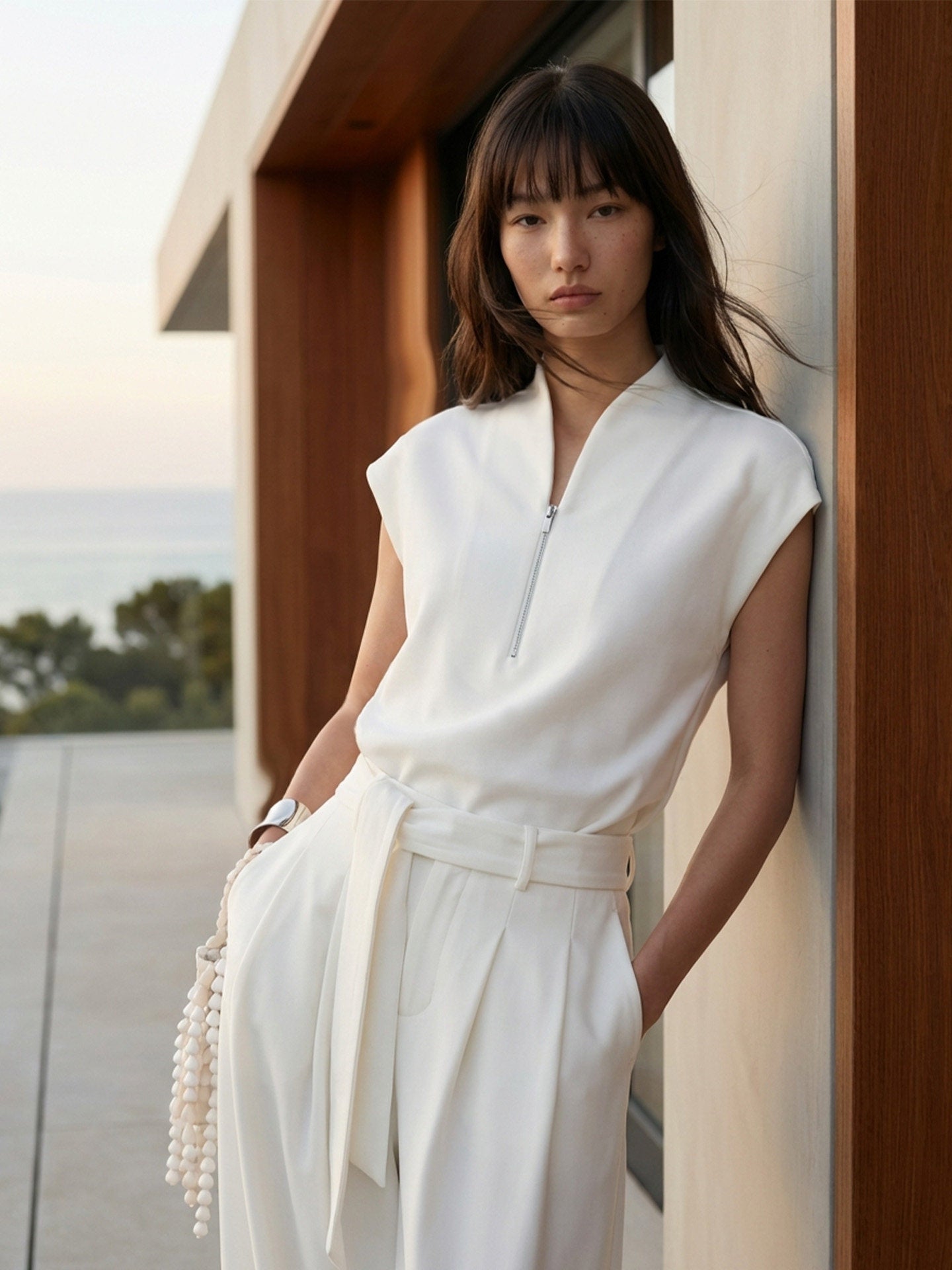 Chinese Zen Collar Sleeveless Minimalist Vest