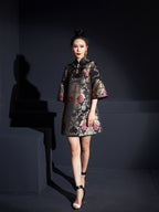 Black Brocade Jacquard Cheongsam (Presale)
