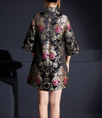 Black Brocade Jacquard Cheongsam (Presale)