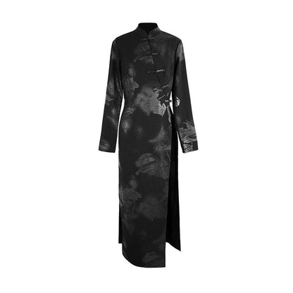 Black Floral Dress - Inkyo