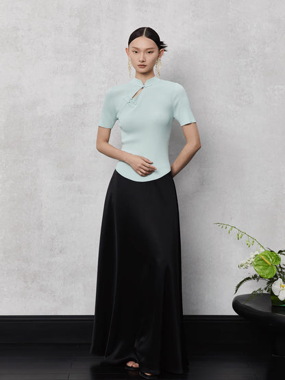 Cheongsam Collar Buckle Top