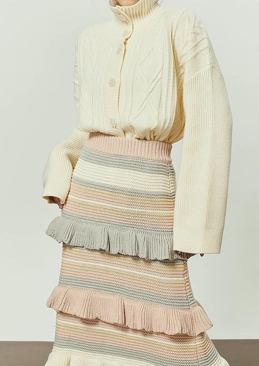 Striped Ruffled Skirt