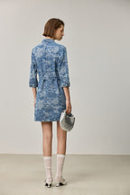 Disc Buckle Denim Dress