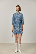 Disc Buckle Denim Dress