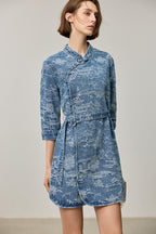 Disc Buckle Denim Dress