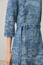 Disc Buckle Denim Dress