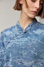 Disc Buckle Denim Dress