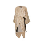 Beige kimono-style garment on a white background