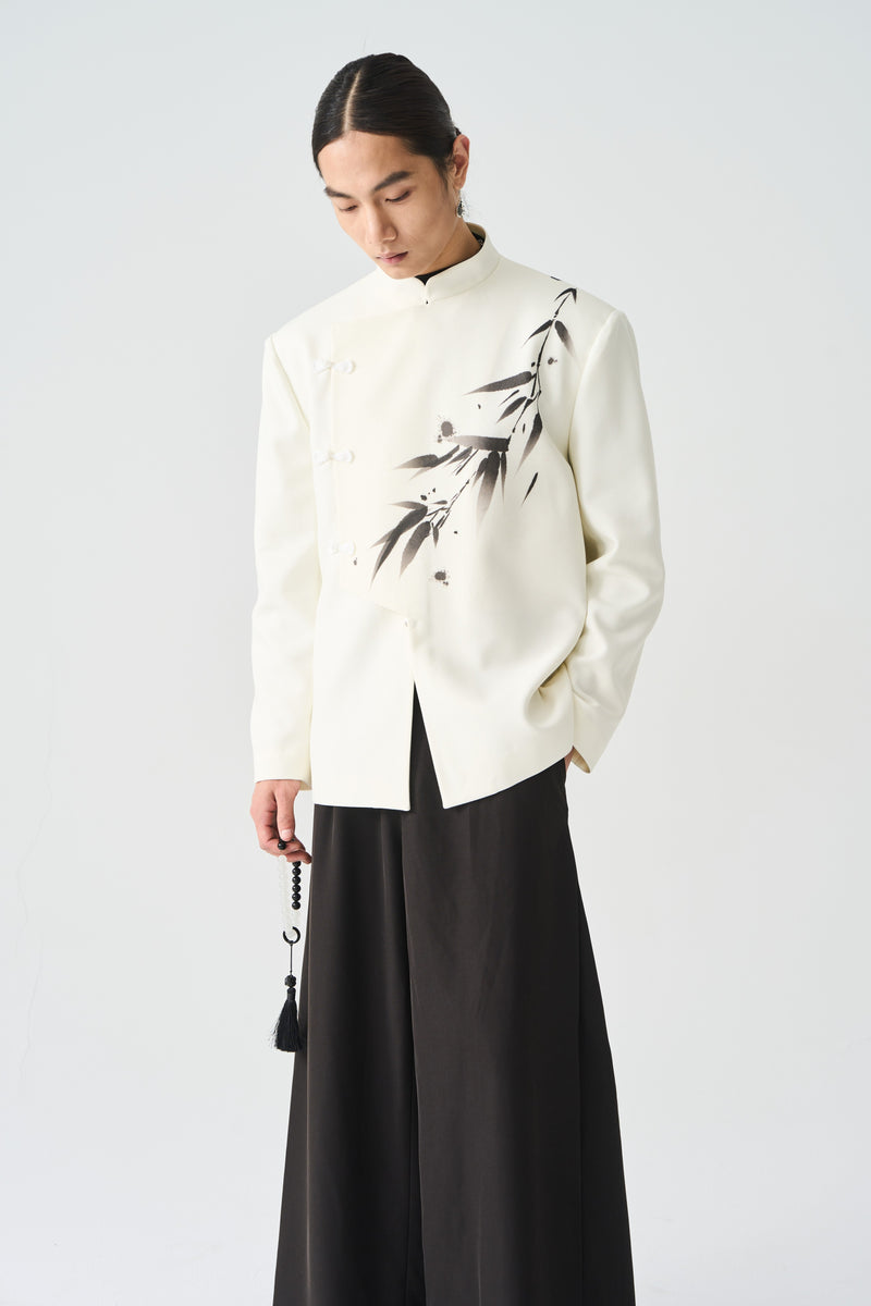 Ink Bamboo Print Tunic Jacket