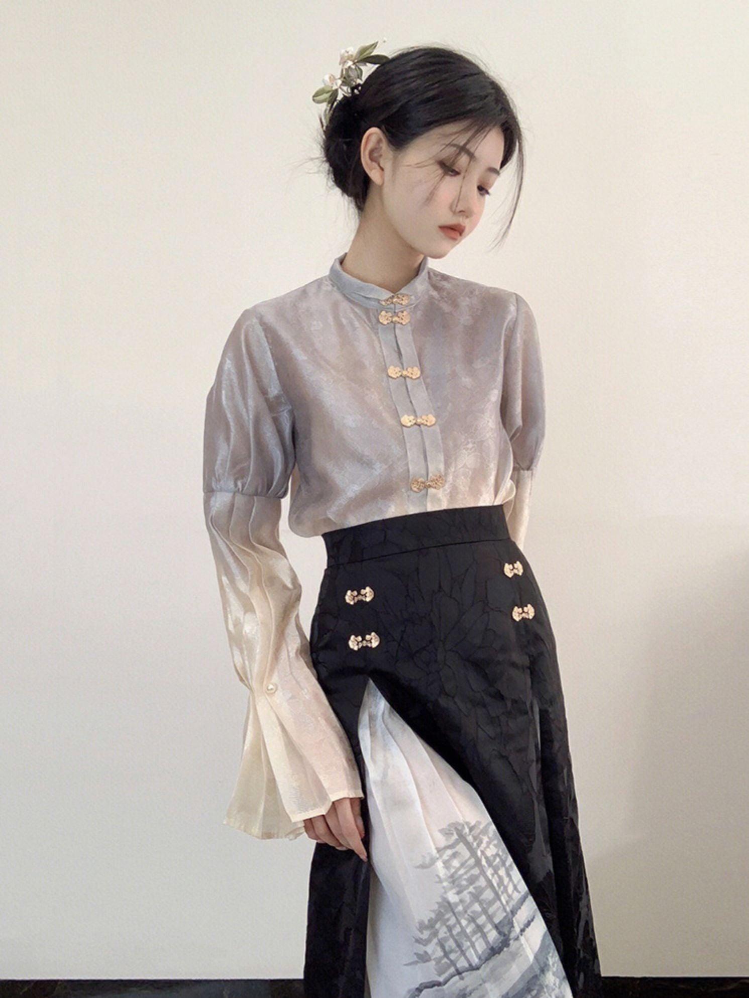 Lavish Lavender Modern Hanfu Shirt | Explore Collection – Inkyo