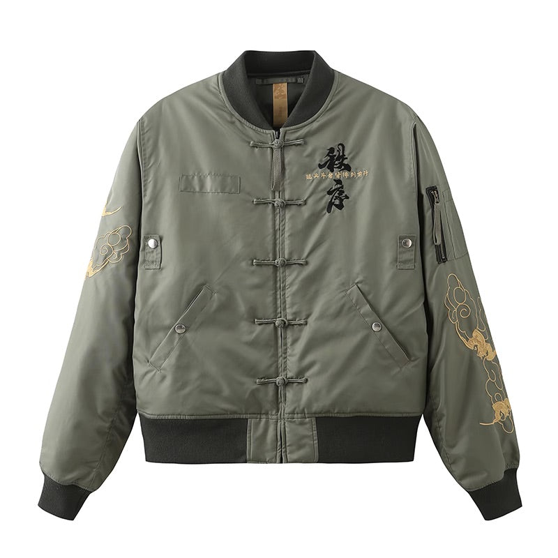 Embroidered Cotton-Padded Jacket