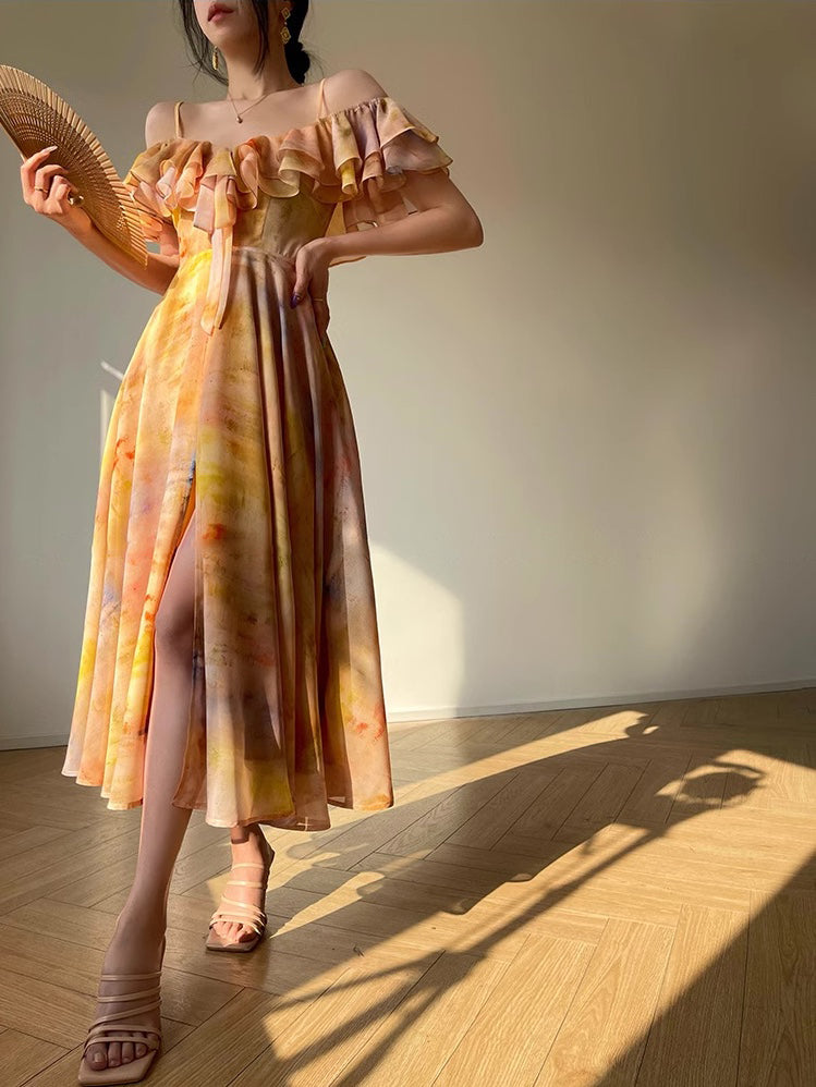 Painting Sunset Summer Sling Dress