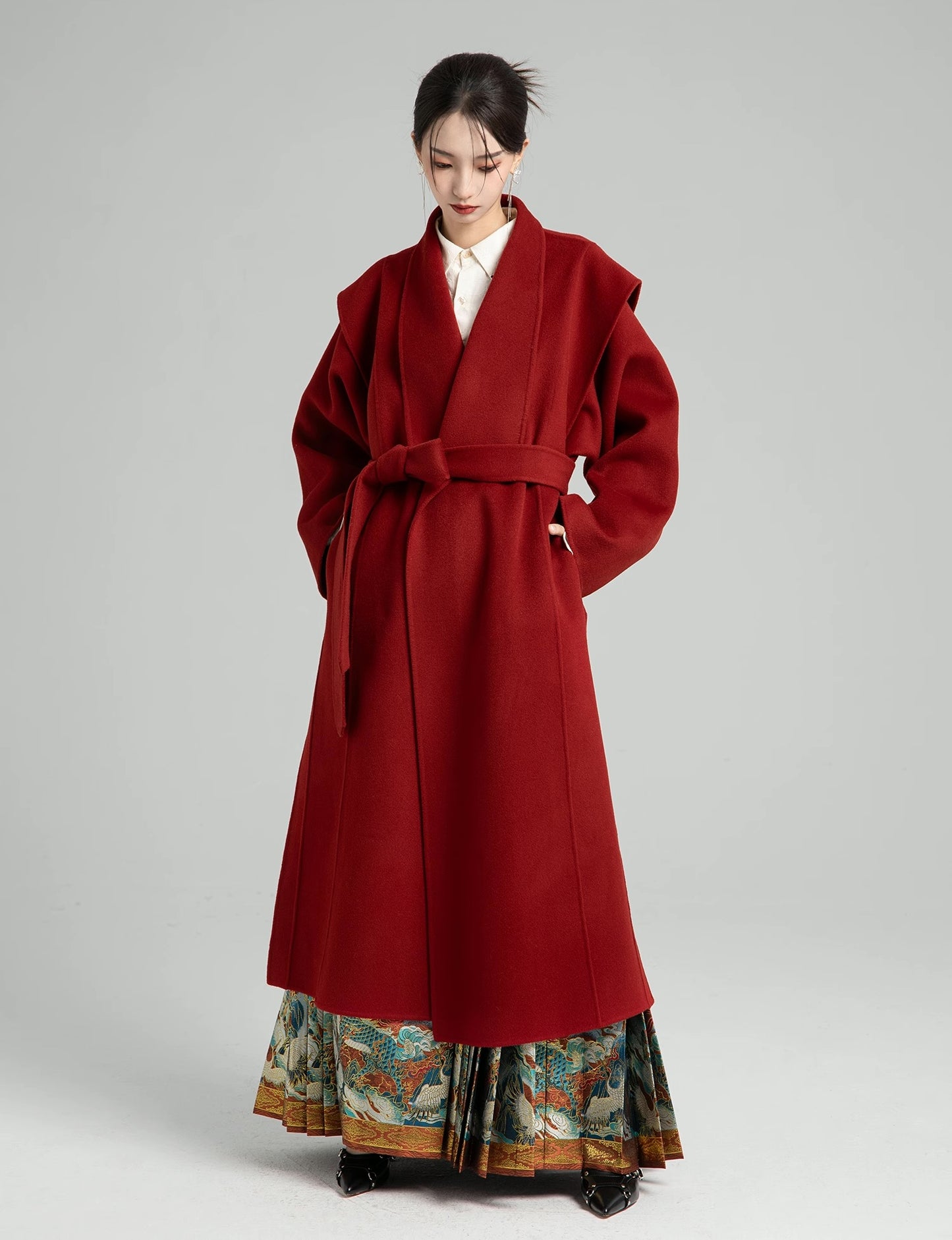 Ruby Red Woollen Coat