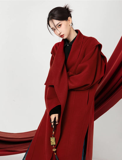 Ruby Red Woollen Coat
