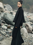 Retro Bow Woollen Jacket