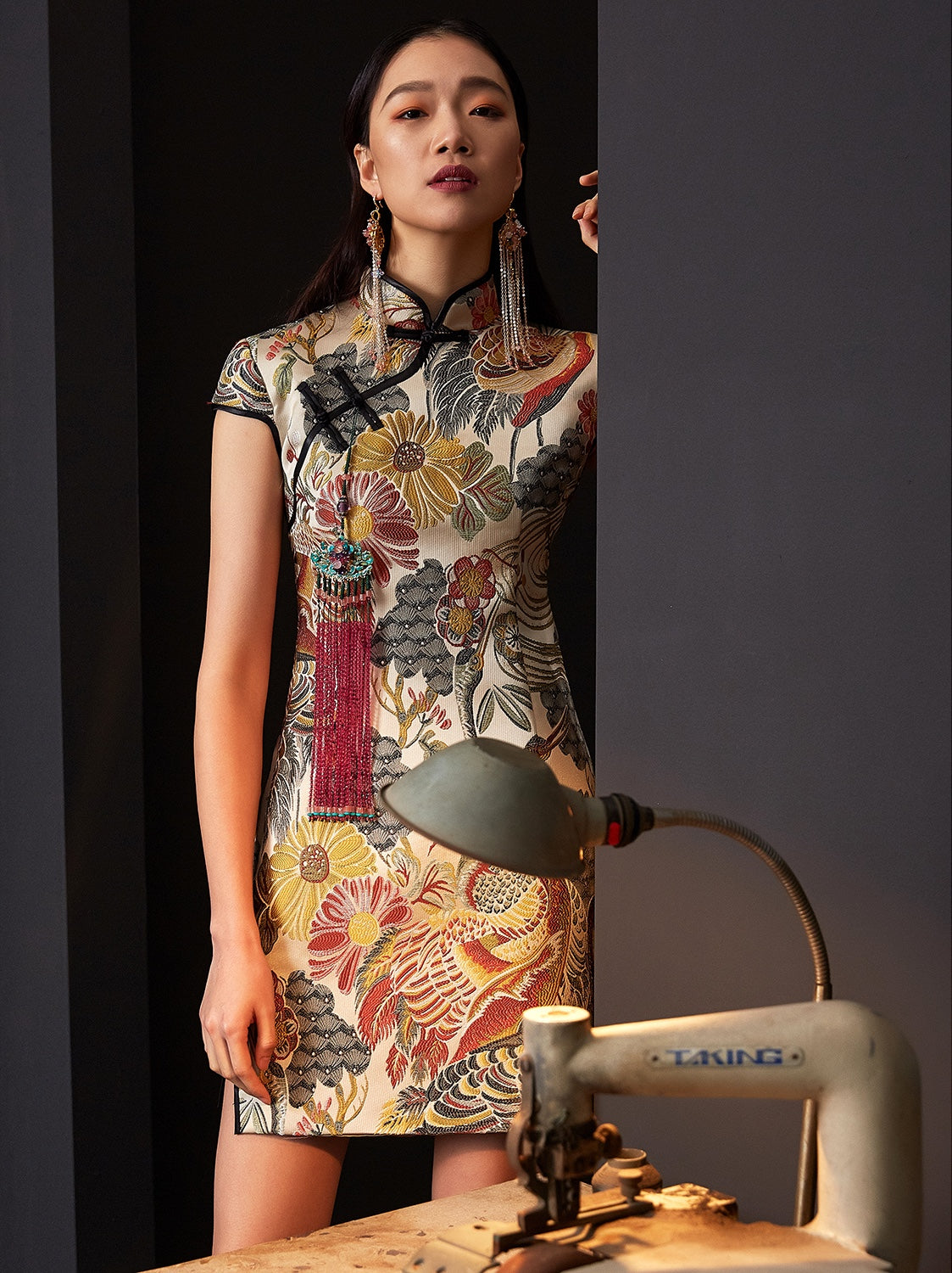 Retro Floral Print Cheongsam