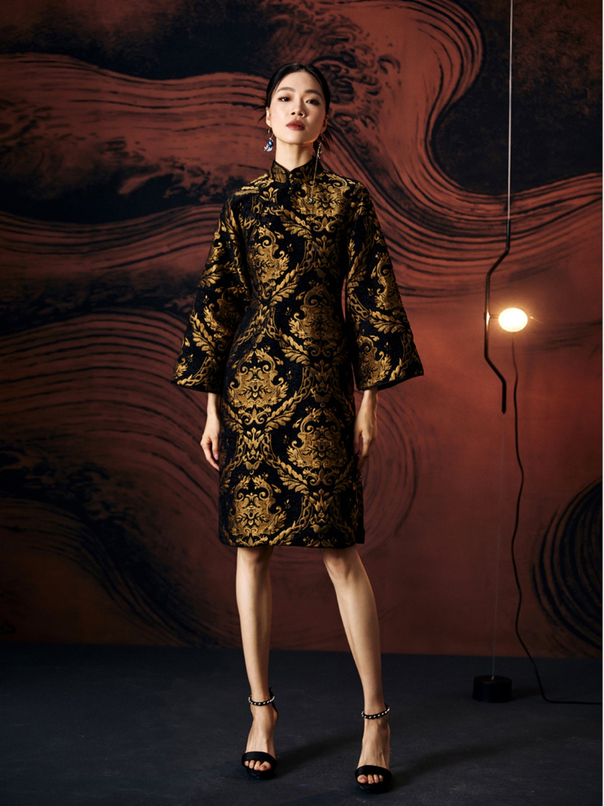 Retro Gold Jacquard Cheongsam