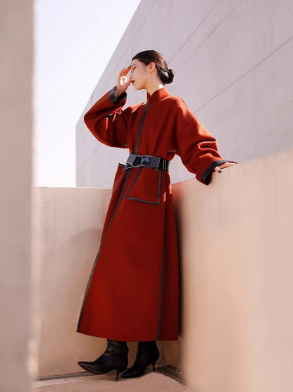 Splendid Red Ming Woollen Coat