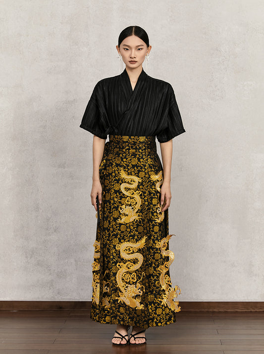 Swirling Golden Dragon Mamian Skirt