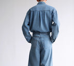 Vintage Stand Collar Denim Top