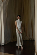 Water Ripple Satin Skirt