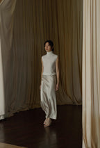 Water Ripple Satin Skirt