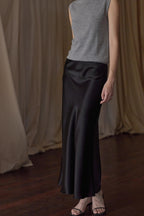 Water Ripple Satin Skirt