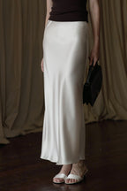 Water Ripple Satin Skirt