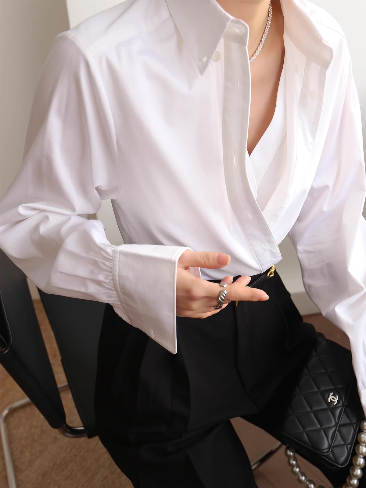 Layered Fake Two-Piece Shirt