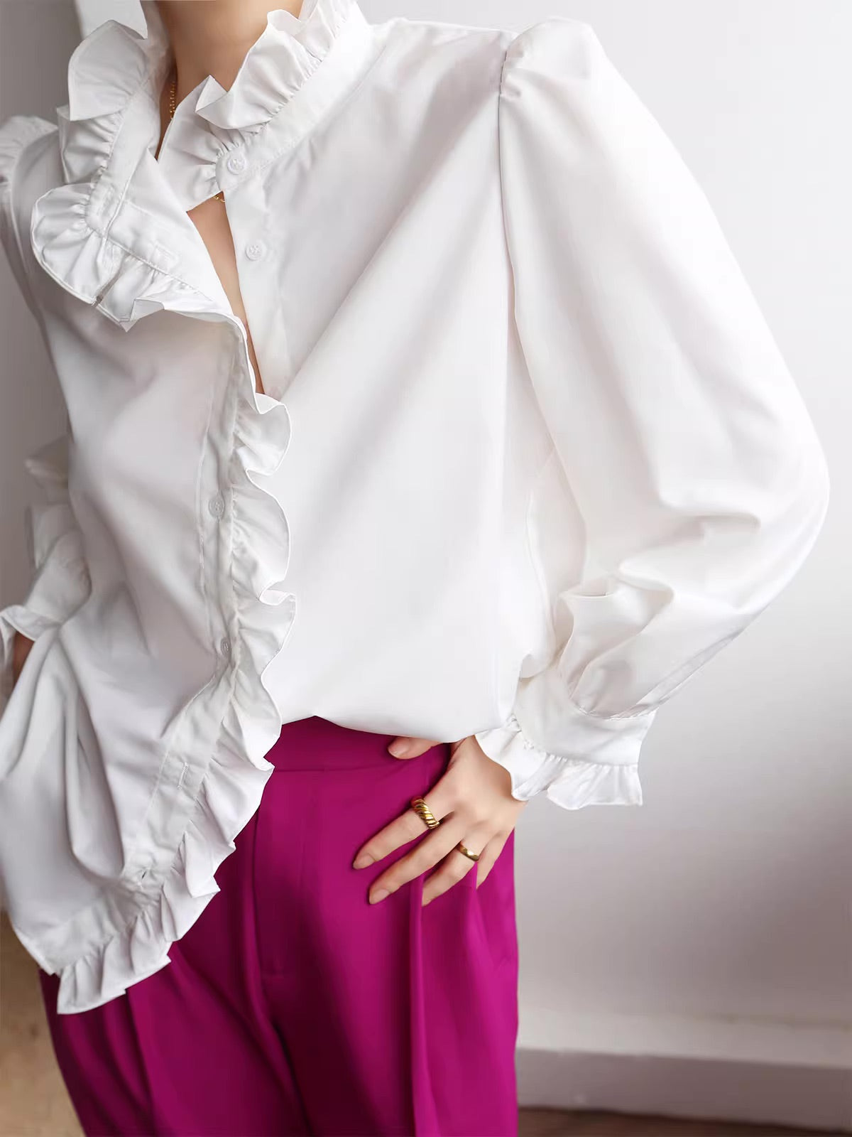 Romantic Ruffles Court Shirt