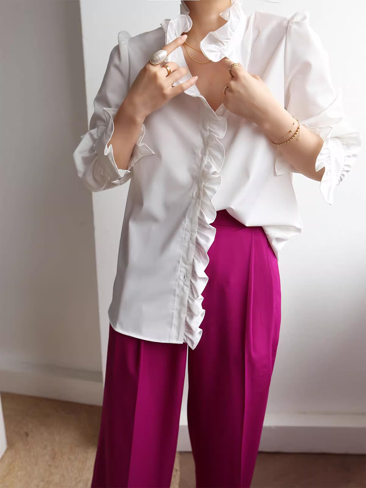 Romantic Ruffles Court Shirt