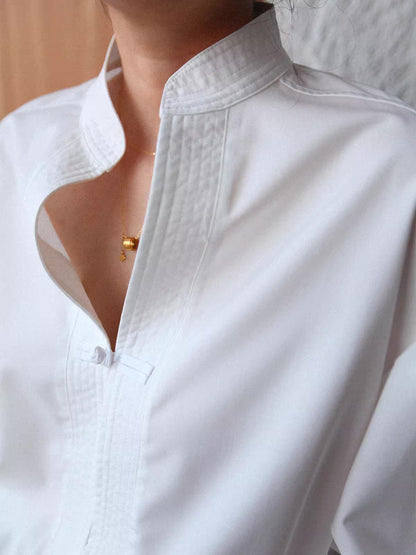 Stand Collar Button Shirt