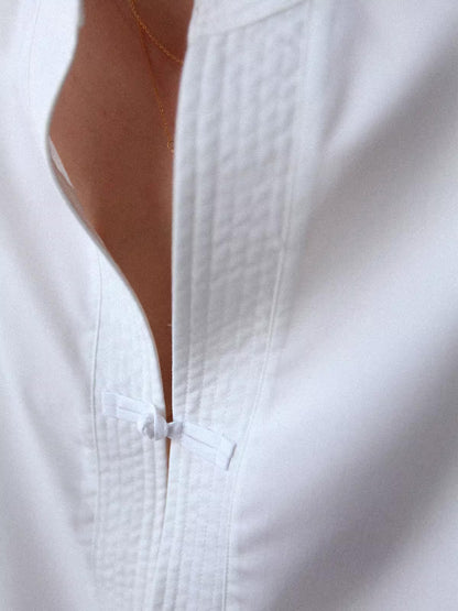 Stand Collar Button Shirt