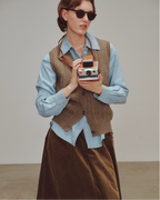 Wool Knitted Cardigan Sweater Vest