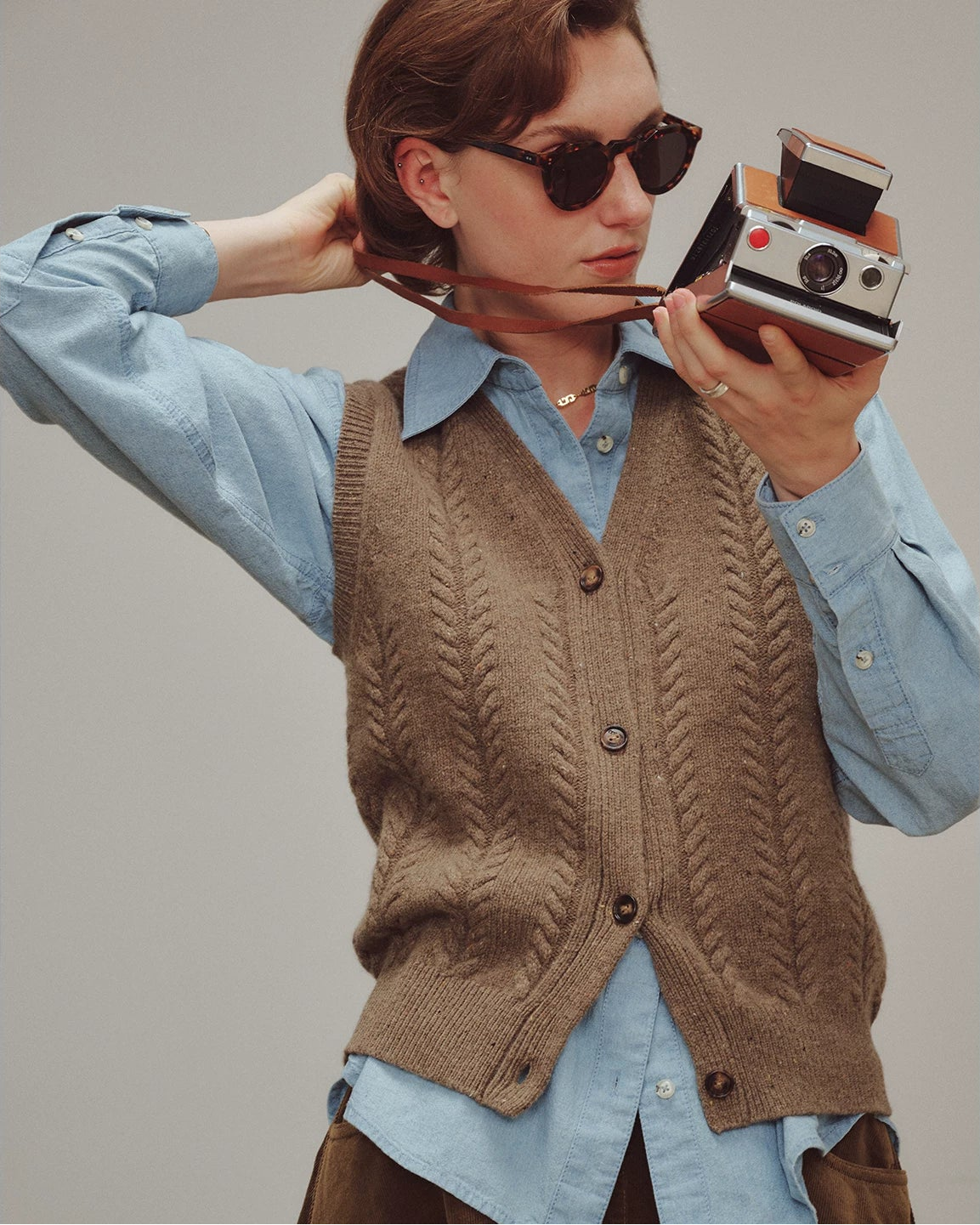 Wool Knitted Cardigan Sweater Vest