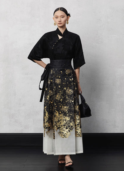 Woven Gold and Tulle Mamian Skirt