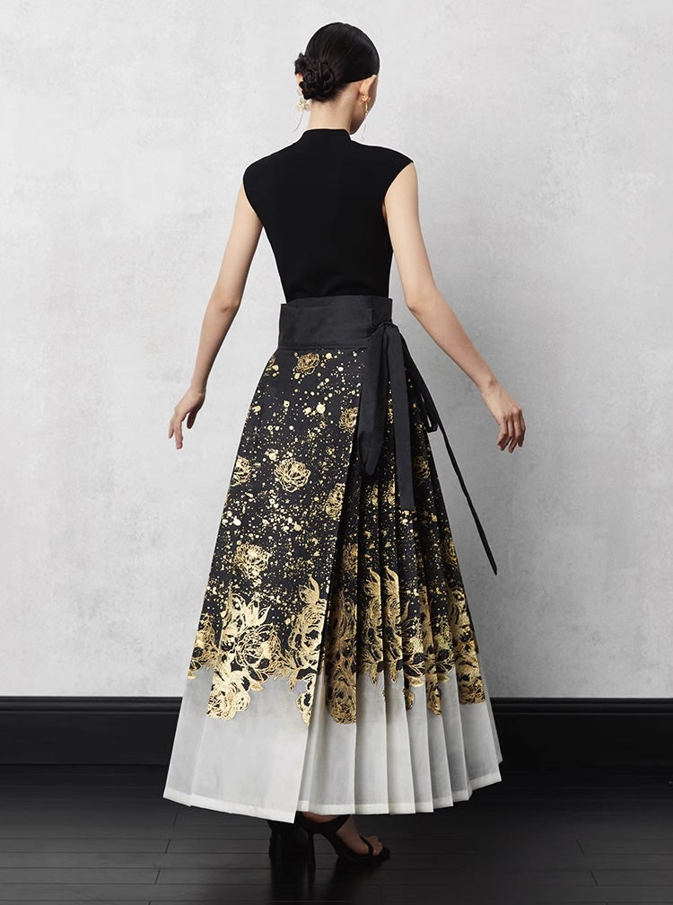 Woven Gold and Tulle Mamian Skirt